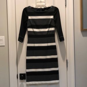 White House Black Market Sz0, White & Black Dress